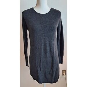 H by Halston‎ Asymmetric Sweater Women's XS Gray Crew Neck Long Sleeve Crossback